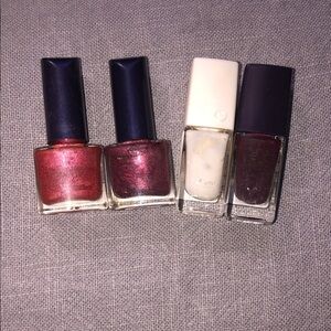 Elegant Nail Polish Set - Red and White Shades
